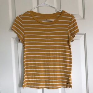 American Eagle Soft& Sexy Yellow/White Striped Tee